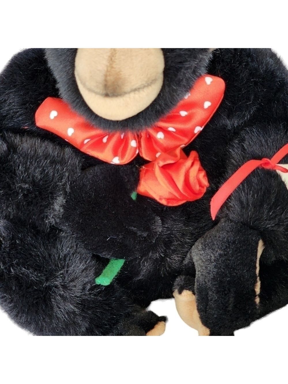 Plush stuffed Bow tie Gorilla holding Rose Valentines love Anniversary date - Picture 9 of 12